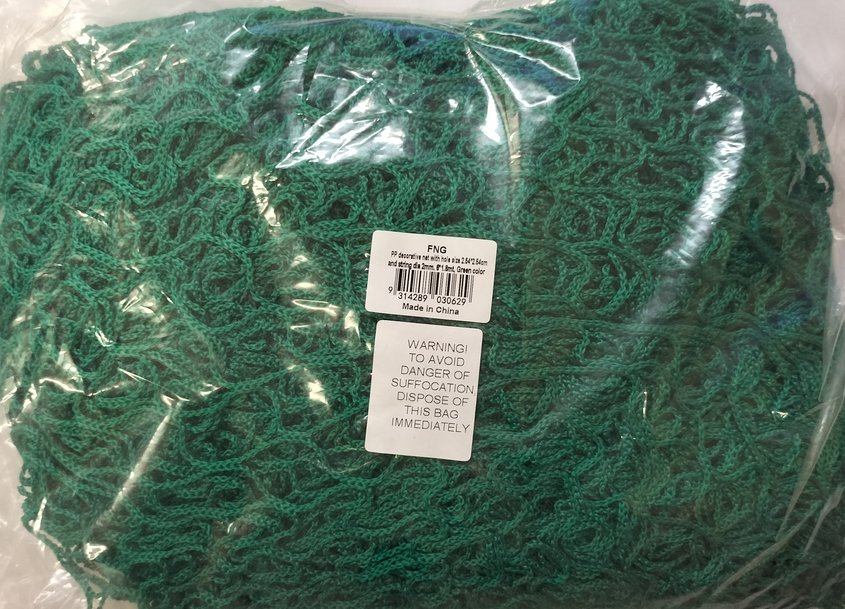 Decorative Fishnet 6 x 1.8m Green